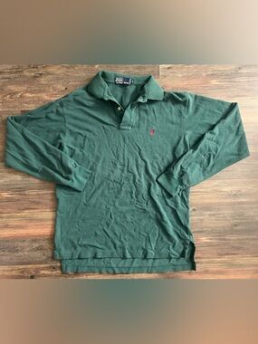 Vintage Ralph Lauren Green Long Sleeve Polo